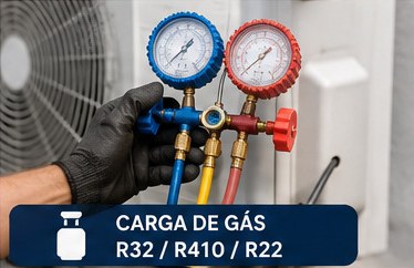 Carga de gás R32, R410 e R22