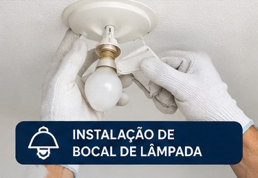 Instalação de bocal de lâmpada